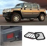 Tail Light Cover Guards，Taillight Rear Lamp Protector Guard Cover，Rear Light Guards Frame Trim Cover for Hummer 2003-2007 (Vertical Strip Style)
