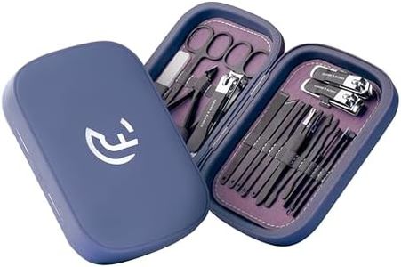 CAELYN & FRANCIS 18Pcs Manicure Set, Professional Stainless Steel Nail Care Tools, Portable Grooming Kit for Travel and Home, Ideal Nail Clippers, Gift for Men Women Friends and Parents (Royal Blue)
