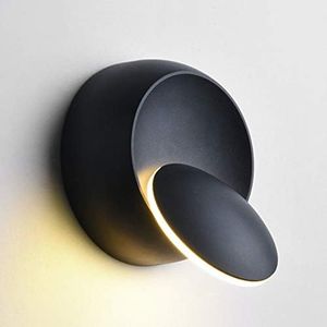 Modern Wall Light LED Wall Lamp Creative Eclipse Wall Light Warm White 2 in 1 Modern LED Ceiling Light 5 W Ceiling Light Iron Lights Spotlight Light for Bedroom, Living Room, Corridor (Black)