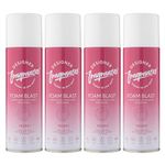 Designer Fragrances 4 Pack Peony Carpet & Upholstery Freshener Foam Blasts - For Carpets, Sofas, Cushions, Car Seats – Lasting Smell, Spray on Foam – Deodorise & Neutralise Odours – 300ml