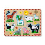 Melissa & Doug Farm Animals Sound Puzzle (Wooden Peg Puzzle with Sound Effects, 8 Pieces, Great Gift for Girls and Boys – Best for 2, 3, and 4 Year Olds)