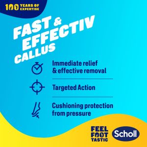 Scholl Callus Remover Pads for Feet – 4 Salicylic Acid Discs & Cushions