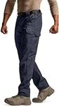 CQR Men's Tactical Pants, Water Resistant Ripstop Cargo Pants, Lightweight EDC Work Hiking Pants, Outdoor Apparel, Raider Mag Pocket Police Navy, 34W x 30L