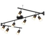 DLLT 8-Light LED Track Lighting Kit, Flexibly Rotatable Light Heads, 8 Lights Kitchen Ceiling Spotlight Matte Black Finish, Modern Track Lights Included 8 x GU10 LED Bulbs (3W 1920LM Warm Light 3000K)