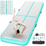 Inflatable Gymnastics Air Tumbling Track Mat Length 10ft Thickness 4 inches Tumble Track Floor Mat with Electric Air Pump for Home Use Training Cheerleading Yoga Water Gym Park