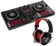 DJ Controller Bundle - 2 Deck DJ Set with DJ Mixer, Audio Interface, Capacitive Jog Wheels, FX and DJ Headphones - Numark Mixtrack Pro FX and HF175