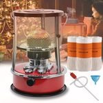 Kerosene Heater Indoor/Outdoor Kerosene Stove Heater with 3 Wick, Non Electric Portable Heater Camping for Tent, Cooking, Travel Space Heater 2600W Radiant Heater Patio, Garage Heater