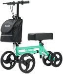 ELENKER Knee Scooter with Basket Dual Braking System for Ankle and Foot Injured Grass green