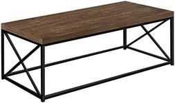 Monarch Specialties I 3416 Coffee Table, Accent, Cocktail, Rectangular, Living Room, 44" L, Metal, Laminate, Brown, Black, Contemporary, Modern