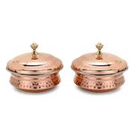 Zap Impex Dishes Indian Sentence 2 Copper Serving Bowl with lid terrines