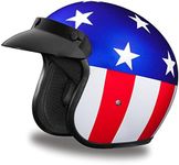 Daytona Helmets Skull Cap 3/4 Shell Helmet w/ Carry Bag for Motorcycles, Choppers, Dirtbikes, & ATVs, Fits Adult Men & Women, X Large, Captain America