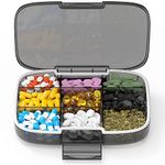 Large Pill Organizer - Daily Pill Container Extra Large Compartments Jumbo Pill Holder XL PIll Box Supplement Organizer Travel Essentials Dispenser Medication Organizer Medicine Pill Case