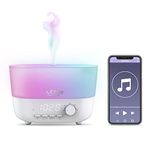 Hubble Connected Mist 5-in-1 Smart Humidifier for Baby with Aroma Diffuser, Bluetooth Speaker, 7 Colour Night Light, LED Digital Clock, 10Hrs Battery Life & Smartphone App Air Humidifier for Bedroom