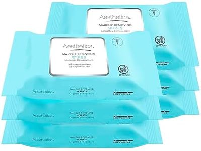 Aesthetica Makeup Removing Wipes - Facial & Eye Makeup Remover Wipes - 6 Pack Bulk (180 Wipes Total) Hypoallergenic & Dermatologist Tested - Oil & Fragrance Free - Made in USA