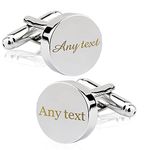 Personalised Cufflinks for Men Engraved Cufflinks for Him Custom Gifts for Dad Usher Boyfriend Husband Best Man Groomsman at Anniversary Wedding Engagement Fathers Day Xmas with Gift Box (Any Text)