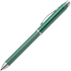 Cross Tech3+ Refillable Multi-Function Ballpoint Pen with Stylus, Medium Ballpen (Black and Red Ink) and Pencil, in one sleek writing instrument.Includes Luxury Gift Box - Translucent Green Barrel.