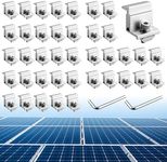 Anbte Solar Panel Mounting Brackets, 40pcs Aluminum Solar Panel End Clamp 30-45mm Adjustable Z Brackets Solar Panel Mounting Kit for Metal Roof, Tin Roof, Flat Roof, Sheet Roof, Silver