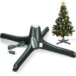 Christmas Tree Stand 360 Degree Rotating Adjustable Replacement Electric Revolving Base Stand for up to 7.5ft Artificial Holiday Trees, Green