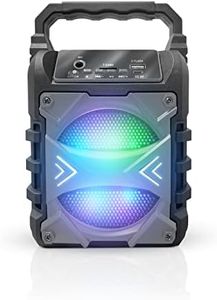 Top Tech Jet-4 Bluetooth Speaker, 400W, 4" Woofer, Rich Bass, 6hr Playtime, Disco Lights, Karaoke Mode, TWS, 100ft Range, USB, TF, Mic Input, Portable Speaker (Grey)