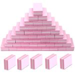 SALVMARY Mini Nail Buffer Blocks, 100/180 Grit Sponge Buffing Sanding Block File for Natural Gel Acrylic Nails Manicure Tools Set 50 Pcs, Pink