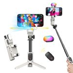 AOCHUAN Gimbal Stabilizer for iPhone, Sefie Stick Tripod with Auto Face Tracking for TIK Tok YouTube Video Recording, 4 in 1 Gimbal Stabilizer with 360° Rotation for iPhone/Andriod -M1 Pro White