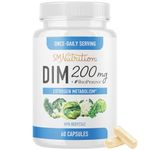 DIM Supplement 200 mg | Estrogen Balance for Women & Men | Hormone Balance, Hormonal Acne, PMS, Bloating, Menopause, & Antioxidant Support | Clean Label Project Certified, Vegan, Soy-Free | 60 Pills