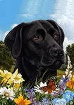 Black Labrador - Best of Breed Summer Flowers Garden Flags