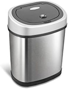 NINESTARS DZT-12-9 The Original Touchless Automatic Motion Sensor Trash Can, 3.2 Gal. / 12 L., Stainless Steel