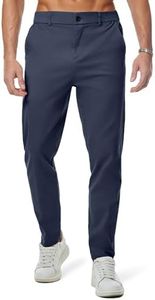 JMIERR Men's Stretch Chino Pants Business Casual Stretch Waist Slim Fit Golf Pants Tapered Cotton Twill Trousers Dress Pants with Pockets, L, Sail Blue