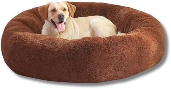 ZEXSAZONE Faux Fur Round Donut Comfortable Both Sides Usable Washable Dog Bed for Extra Large and Giant Dogs - XL and XXL Sizes for Pets in Winter Season