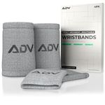 ADV Bamboo Charcoal Cotton Blend Tennis Wristbands - Ultra Absorbent, Doublewide & Slim Sweat Bands for Wrists - 4 Pack or 2 Pack (Gray 4-Pack)