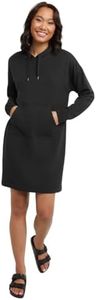 Hanes Women's Originals Soft Brushed Hoodie, Fleece Hooded Dress with Kanga Pocket, Plus, Black, Medium