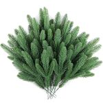 50 Pcs Artificial Pine Branches Christmas Decor Greenery Pine Needles DIY Cedar Picks for Centerpieces Wreath Garland Crafts Gift Wrapping and Home Christmas