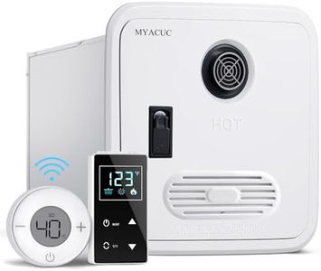 RV Tankless Water Heater Propane, MYACUC 55000 BTU Wireless Remote Control On Demand Instant Hot Water Heater with 15" x 15" Door for Camper