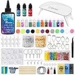 JDiction UV Resin Kit with Light, Crystal Clear Hard Resin Sunlight Curing UV Resin Starter Kit for Jewelry, Doming, Coating, and Casting, DIY Craft