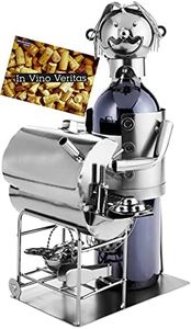 BRUBAKER portabottiglia da vino dal raffinato design – “cuoco assaggiatore” con biglietto d'auguri
