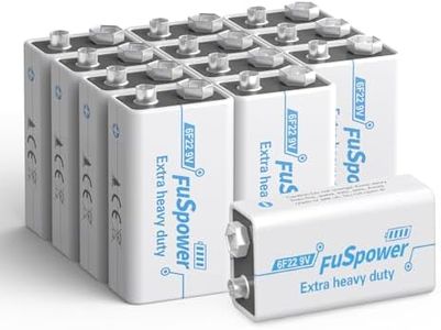 Fuspower 9V Batteries 12 Pack, 9 Volt Batteries, 3 Years Shelf Life, Long Lasting Power for Smoke Detector, Fire Alarm, Microphone, Toy