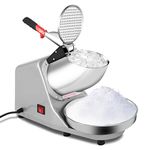 CASART Electric Ice Crusher Machine with Stainless Steel Bowl, Non-Slip Pads, 1450R/M, 65KG/H Capacity, Ice Shaver Snow Cone Maker for Cocktails, Ice Cream, Smoothies, Cold Juice