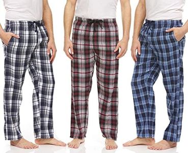 DARESAY 3 Pack: Plaid Pajama Pants for Men - Flannel PJ Pants With Pockets & Button Fly (Up to 3XL)