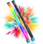 [2021 Upgraded] Large Handheld Light Wand, 2600 lumens RGB LED Video Light 360° Full Colors, 24.3" Tube Light for Photography Light Stick, CRI 98+, 2800K-10000K /Rechargeable Battery/LCD Display