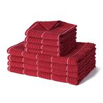 Glynniss Red Kitchen Towels and Dishcloths Set, Dish Towels and Dish Rags Set for Washing Dishes, Cleaning and Drying Pack of 8 (red)