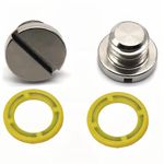 HeuroFosh 2 pieces Marine Oil Drain Plug Screw and Gasket 18-2244 Fit Mercury MerCruiser I R MR Alpha 1 TR TRS and All O/Bs with 3/8-16 non-magnetic Replaces 816610A1 19183 28634 79953