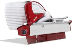 Berkel Home Line 250 Food Slicer/Red/10" Blade/Electric Food Slicer/Slices Prosciutto, Meat, Cold Cuts, Fish, Ham, Cheese, Bread, Fruit and Veggies/Adjustable Thickness Dial