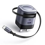 UGREEN USB C Charger Plug, 45W 3-Port Fast Charger Plug with Retractable Cable, USB C Charger Compatible with iPhone 16/15/14/13/12, iPad, Galaxy S25/S24/S23, Pixel 9/8
