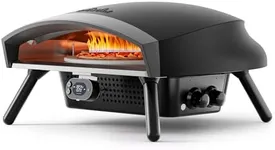 BIG HORN PRIME 16 Inch Propane Pizza Oven,Outdoor Gas Pizza Oven with Rotating System and Integrated Thermometer,Propane Pizza Maker with Hose & Regulator,Include Pizza Shovel for Camping or Gathering