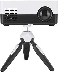 ciciglow Mini Proyector, Proyector de Teléfono Negro Blanco HD 1080P, Proyector de Cine en Casa Portátil Al Aire Libre para Teléfono Inteligente Tableta Portátil TV Stick (Enchufe de la UE)