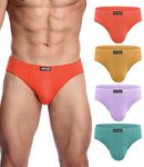 wirarpa Men's Briefs Underwear Super Soft , Underpants,95% Viscose and 5% Spandex, No Front Slips Covered Waistband 4 Pack Large