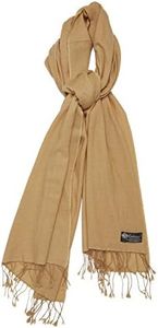 Cashmere Boutique 100% Pure Cashmere Shawl - Soft, Luxury Lightweight, Perfect for Daily Wear or Any Occasion, Long Winter Warm Shawl for Women - Camel Brown, 36" x 80"