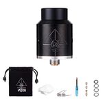 WOLFTEETH RDA Clone Goon Portable Bag Type | Rebuildable Dripping Atomizer Dual Coil | Adjustable Air Hole | Velvet Drawstring Bag (Stainless Steel in Black/1ml Nicotine Free 115204)