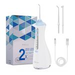 PORClean PRO200V Water Flosser for Teeth with 2 Nozzle Tips – 320ml Tank, 160PSI High Pressure, 3 Modes, Dental Flosser, USB Rechargeable, IPX7 Waterproof Tooth Cleaner with 1-Year Warranty